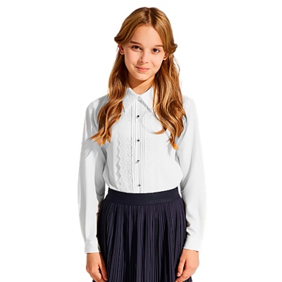 Блузка школьная для девочки Deloras C64300 белая 1